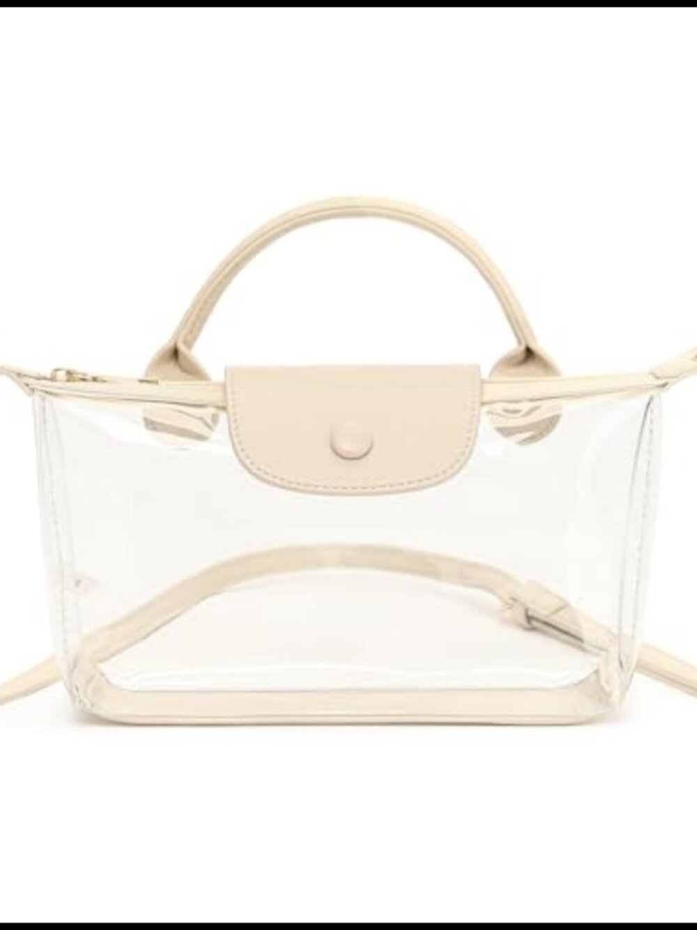 Clear Crossbody Bag Stadium Approved Waterproof PVC Vegan Leather Purse